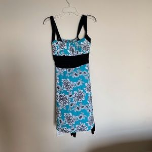 NWT Dress Barn Blue floral high waisted dress